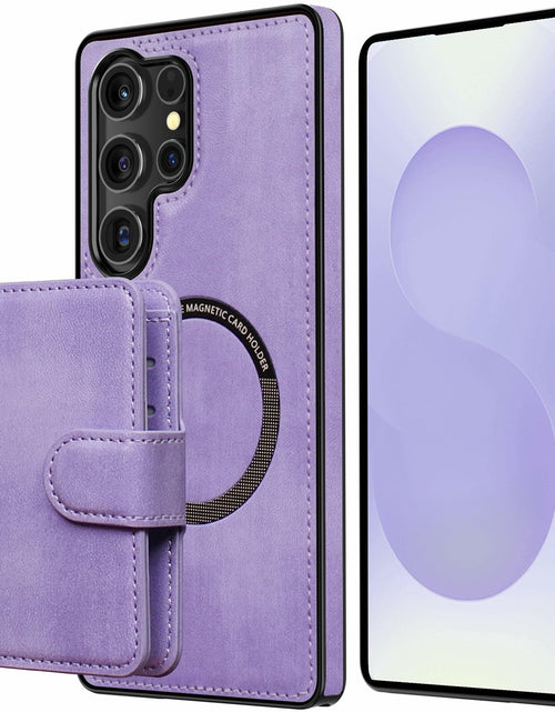 Load image into Gallery viewer, LOHASIC Samsung Galaxy S25 Ultra Case Magnetic Leather Wallet Purple
