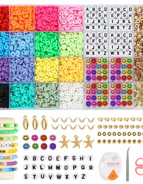 Load image into Gallery viewer, QUEFE 3800pcs Clay Beads Jewelry Making Kit 6mm 16 Colors Letter Beads

