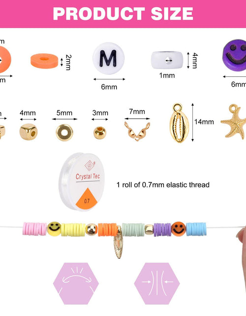 Load image into Gallery viewer, QUEFE 3800pcs Clay Beads Jewelry Making Kit 6mm 16 Colors Letter Beads

