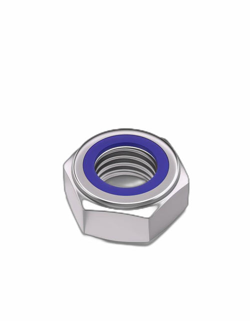 Load image into Gallery viewer, TESILANG M4 Nylon Insert Hex Lock Nuts 304 Stainless Steel Bright Finish 100pcs
