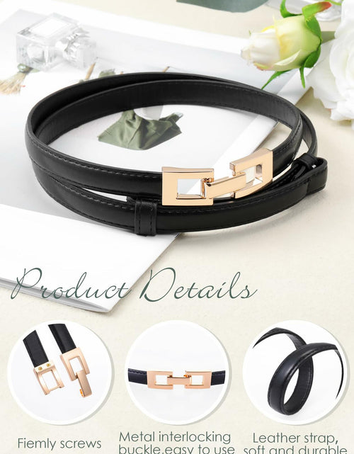 Load image into Gallery viewer, Geyoga Women's Skinny Adjustable PU Leather Belt Black 47.2 Inch
