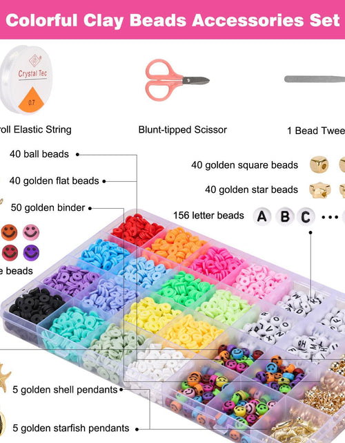 Load image into Gallery viewer, QUEFE 3800pcs Clay Beads Jewelry Making Kit 6mm 16 Colors Letter Beads
