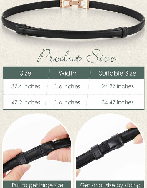 Load image into Gallery viewer, Geyoga Women's Skinny Adjustable PU Leather Belt Black 47.2 Inch
