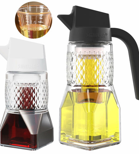 SMELHA Glass Olive Oil Dispenser Vinegar Bottle 9.2oz 270ml BPA Free Leakproof