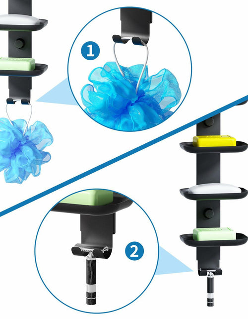 Load image into Gallery viewer, MAYZOLOP Soap Dish Holder Shower Wall Mount with 2 Hooks Bathroom
