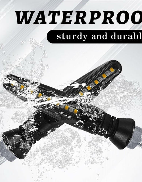 Load image into Gallery viewer, Lecctso 2PCS LED Motorcycle Running Brake Lights 12V Flowing Signal Blue
