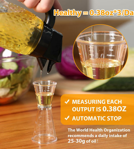 SMELHA Glass Olive Oil Dispenser Vinegar Bottle 9.2oz 270ml BPA Free Leakproof