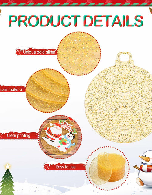 Load image into Gallery viewer, Capoda 24 Pack Clear Acrylic Christmas Ornaments with Red Ribbon Gold
