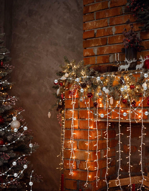 Load image into Gallery viewer, Ecally 250ft Plastic Beads Garland Chain Roll Silver Wedding Decor
