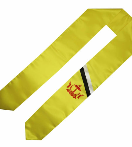 SNUWITH Brunei Flag Graduation Sash Double Sided 180x13cm