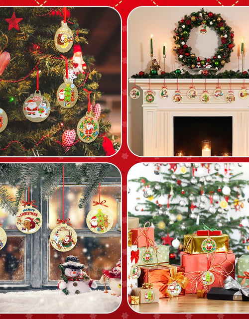 Load image into Gallery viewer, Capoda 24 Pack Clear Acrylic Christmas Ornaments with Red Ribbon Gold
