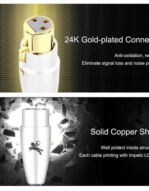 Load image into Gallery viewer, Impeto Balanced XLR Microphone Cable Male to Female 3.3ft 1 Pair Gold Plated
