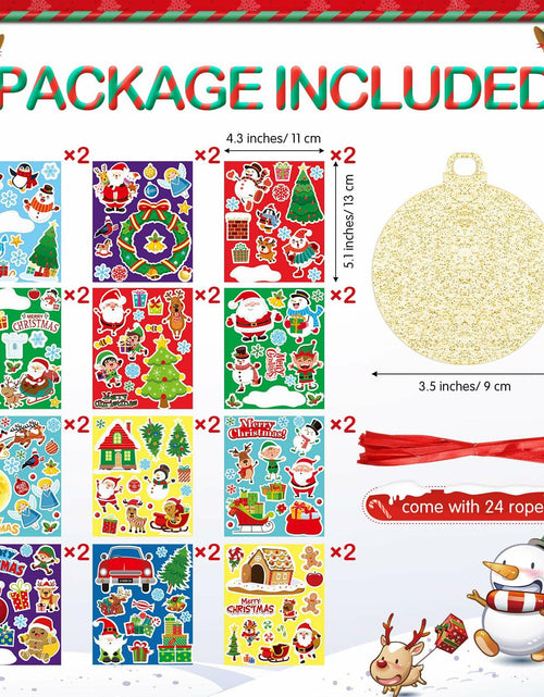 Load image into Gallery viewer, Capoda 24 Pack Clear Acrylic Christmas Ornaments with Red Ribbon Gold
