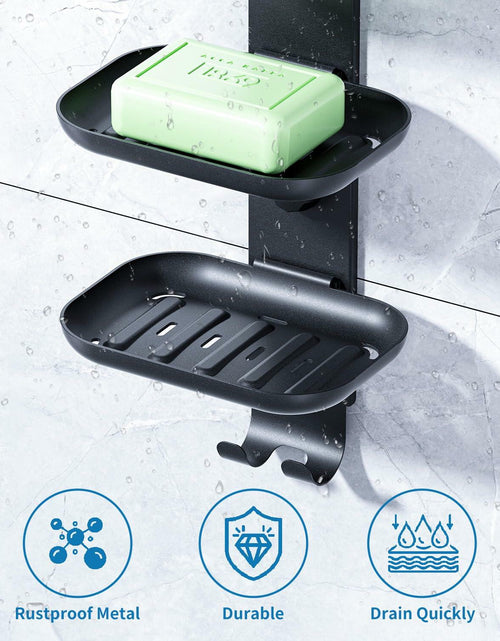 Load image into Gallery viewer, MAYZOLOP Soap Dish Holder Shower Wall Mount with 2 Hooks Bathroom
