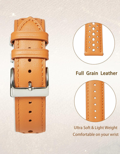 Load image into Gallery viewer, Jeereal Leather Watch Band Strap 22mm Tan Genuine Leather

