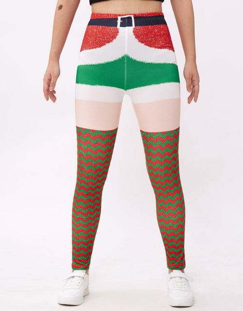 Load image into Gallery viewer, Patgoal Girls Christmas Ugly Print Leggings High Waist Full Length Size 11-12
