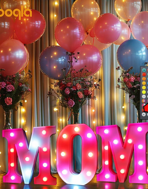 Load image into Gallery viewer, Pooqla Light Up Letter O LED Marquee Light RGB Color Changing 34 Colors Remote
