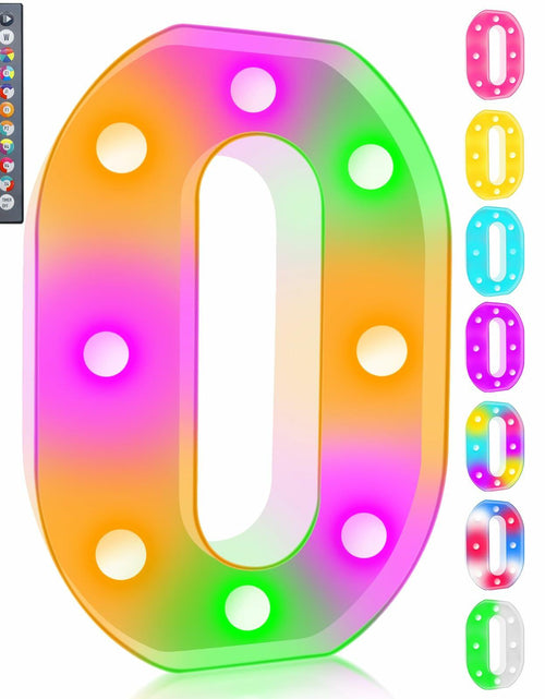 Load image into Gallery viewer, Pooqla Light Up Letter O LED Marquee Light RGB Color Changing 34 Colors Remote
