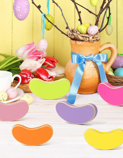 Load image into Gallery viewer, WATINC 6PCS Easter Jelly Beans Tiered Tray Decor Colorful Wooden Sign
