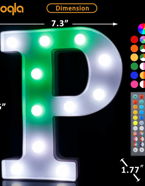 Load image into Gallery viewer, Pooqla Light Up Letters with Remote 34 Colors RGB LED Battery Operated P
