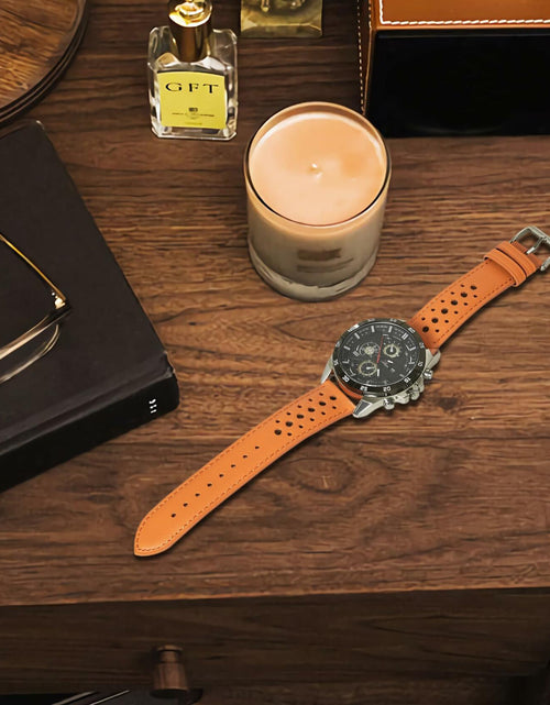Load image into Gallery viewer, Jeereal Leather Watch Band Strap 22mm Tan Genuine Leather
