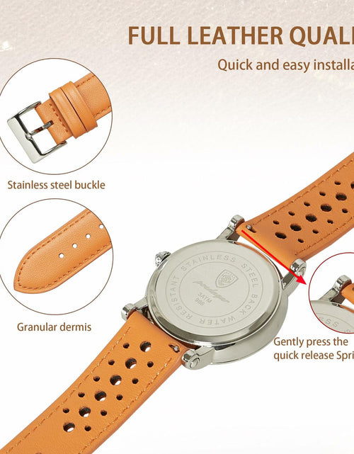 Load image into Gallery viewer, Jeereal Leather Watch Band Strap 22mm Tan Genuine Leather
