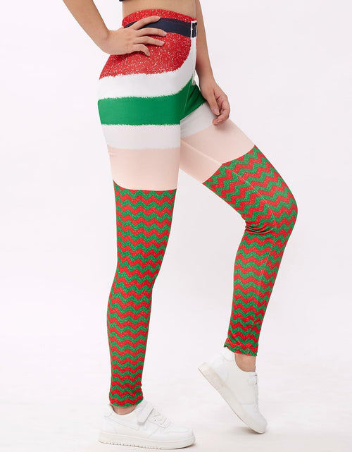Load image into Gallery viewer, Patgoal Girls Christmas Ugly Print Leggings High Waist Full Length Size 11-12

