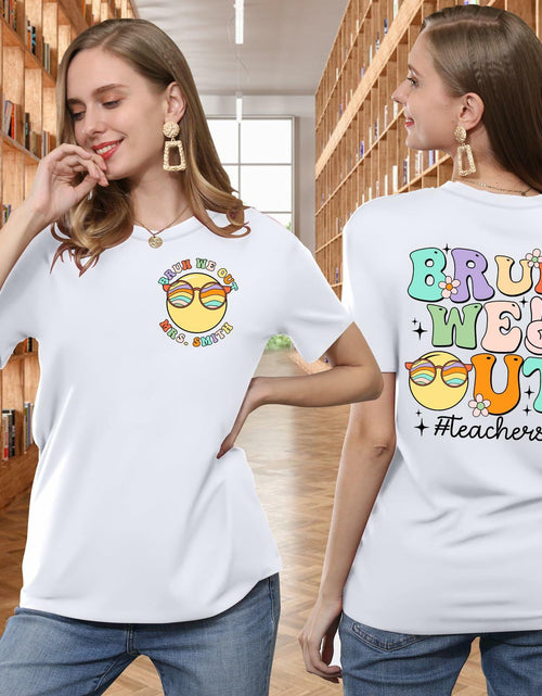 Load image into Gallery viewer, Teacher Shirts Women Last Day of School Bruh Letter Print White Size S
