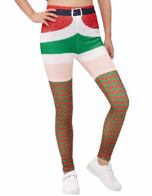 Load image into Gallery viewer, Patgoal Girls Christmas Ugly Print Leggings High Waist Full Length Size 11-12
