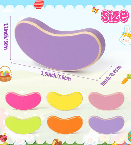 WATINC 6PCS Easter Jelly Beans Tiered Tray Decor Colorful Wooden Sign