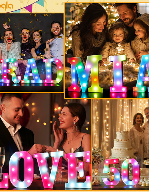 Load image into Gallery viewer, Pooqla Light Up Letter O LED Marquee Light RGB Color Changing 34 Colors Remote
