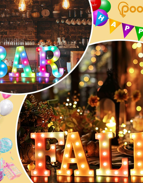 Load image into Gallery viewer, Pooqla Light Up Letters with Remote 34 Colors RGB LED Battery Operated P
