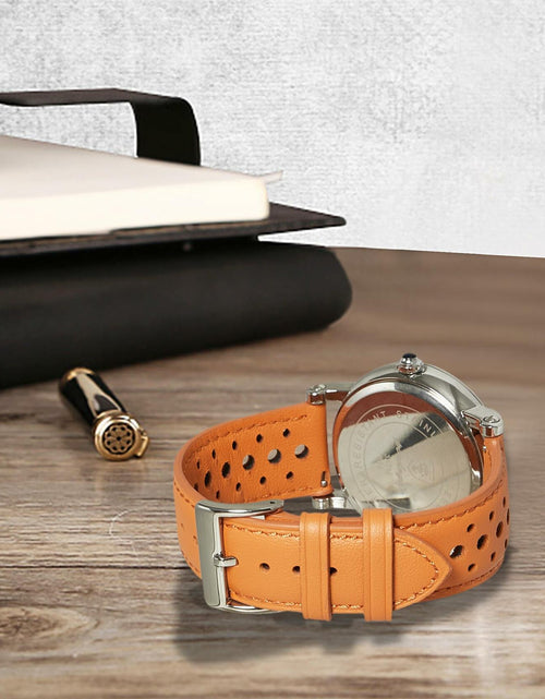 Load image into Gallery viewer, Jeereal Leather Watch Band Strap 22mm Tan Genuine Leather
