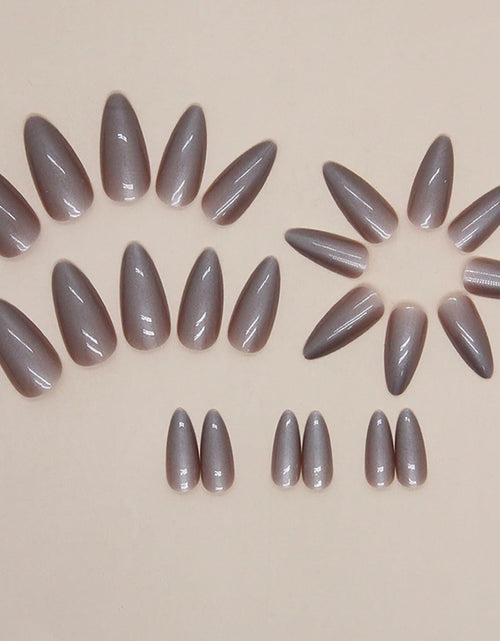 Load image into Gallery viewer, 24 Pcs Almond Medium White Acrylic Press On Nails Glitter Full Cover

