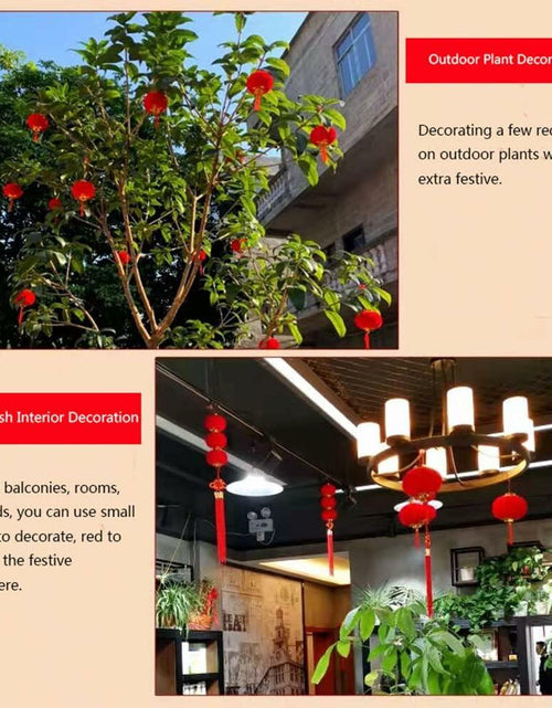 Load image into Gallery viewer, Yuumluo Red Lanterns 16 Pcs Mini Plastic Hanging Lanterns 1.97"x2.17"
