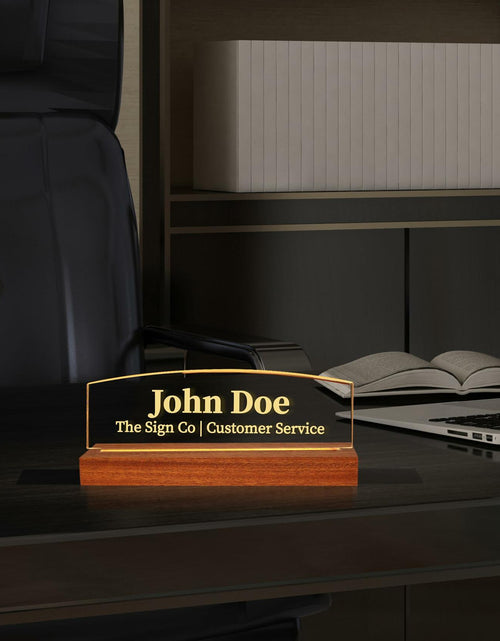Load image into Gallery viewer, Inspirational Team Noun Wooden Desk Plaque LED Light Office Decor
