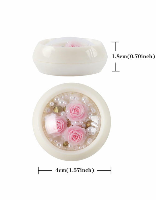 Load image into Gallery viewer, Valentine's Day Pink Flower 3D Nail Art Charms Pearls Rhinestones 1 Box
