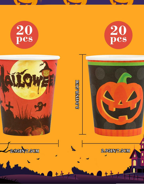 Load image into Gallery viewer, Crumya Pumpkin Disposable Paper Cups 9oz Halloween Party Supplies 40pcs
