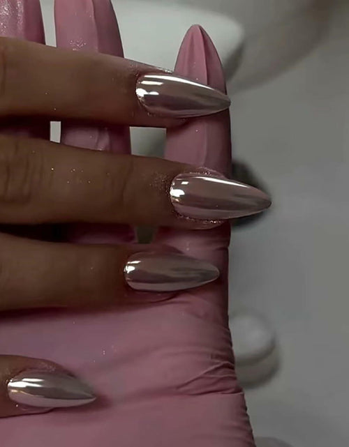Load image into Gallery viewer, 24 Pcs Almond Medium White Acrylic Press On Nails Glitter Full Cover
