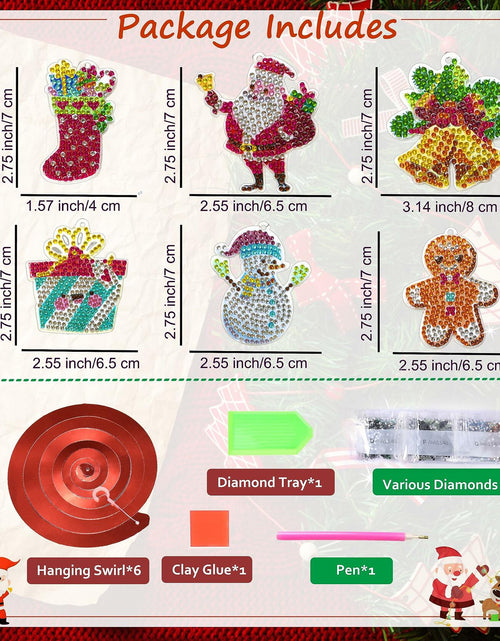 Load image into Gallery viewer, Diamond Art Hanging Swirl Decorations Xmas Gingerbread Snowman 6Pcs
