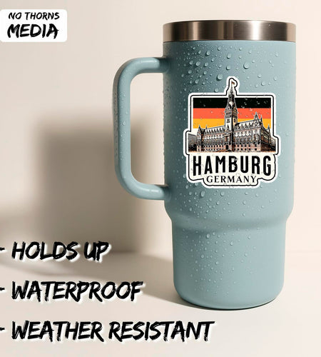 Hamburg Germany Travel Sticker 4 Inch Waterproof Vinyl Decal Durable