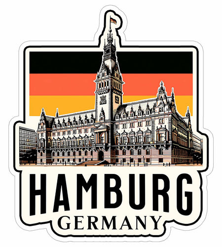 Hamburg Germany Travel Sticker 4 Inch Waterproof Vinyl Decal Durable