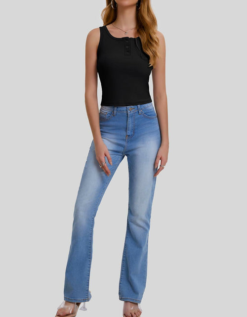 Load image into Gallery viewer, Bloggerlove Womens Summer Crop Ribbed Knit Tank Top Black Size S
