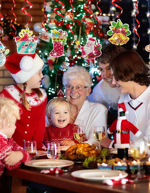 Load image into Gallery viewer, Diamond Art Hanging Swirl Decorations Xmas Gingerbread Snowman 6Pcs
