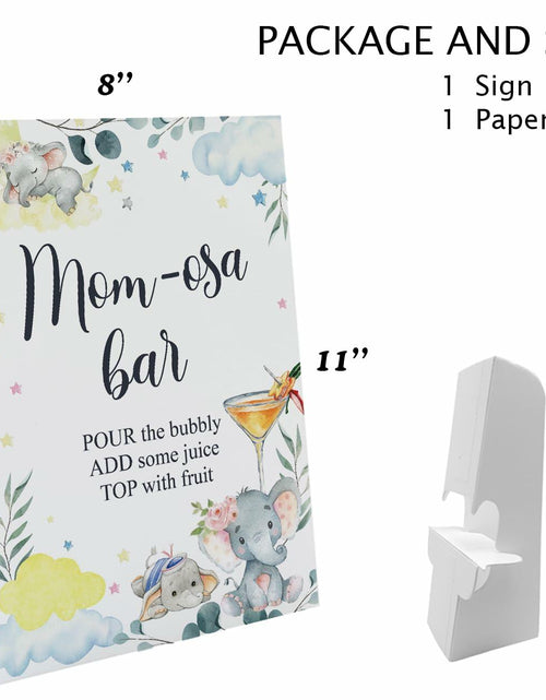 Load image into Gallery viewer, Calf Elephant Momosa Bar Sign Party Wedding Birthday Bridal Shower Decor
