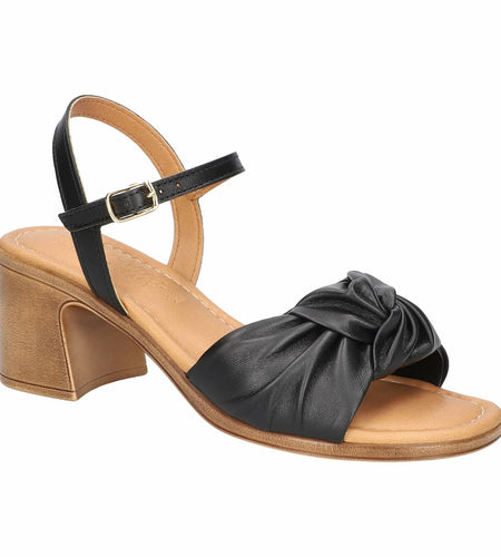 Bella Vita Women's Ave-Italy Heeled Sandal Black Italian Leather Size 10 Narrow