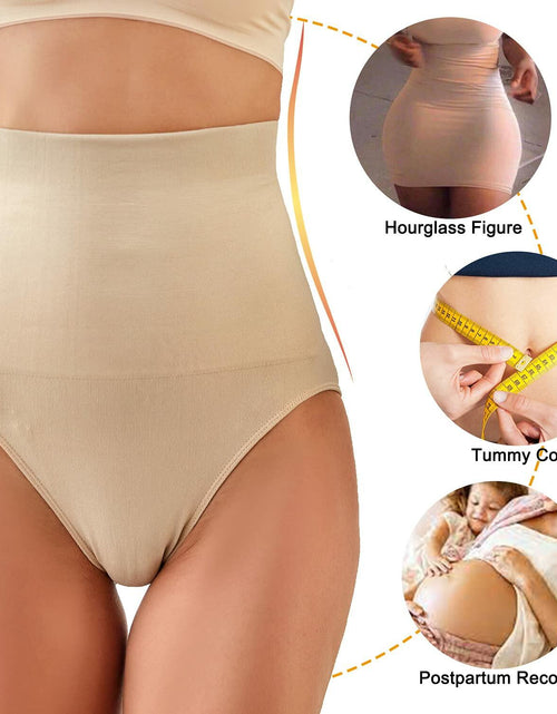 Load image into Gallery viewer, FINETOO Tummy Control High Waisted Shapewear Briefs Plus Size S Nude

