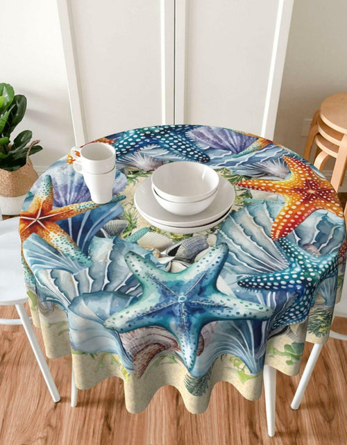 Load image into Gallery viewer, YETTA YANG Scandinavian Gnome Christmas Waterproof 60in Round Tablecloth
