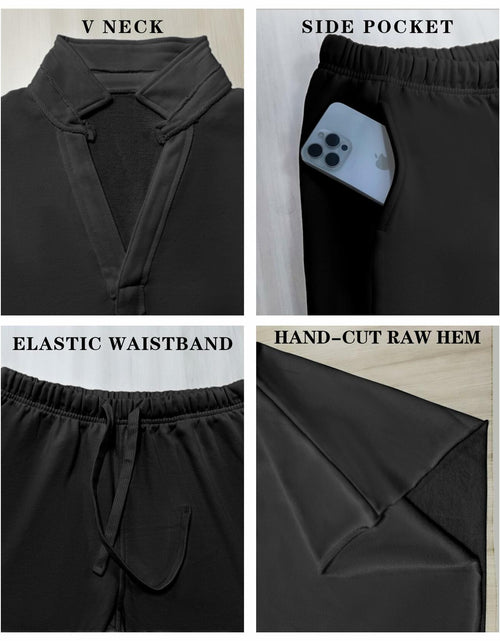 Load image into Gallery viewer, Yioaga Women Tracksuit 2 Piece Set Pullover Sweatshirt Sweatpants Black Size L
