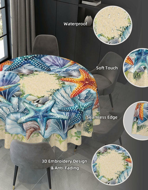 Load image into Gallery viewer, YETTA YANG Scandinavian Gnome Christmas Waterproof 60in Round Tablecloth
